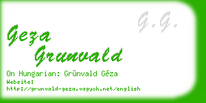 geza grunvald business card
