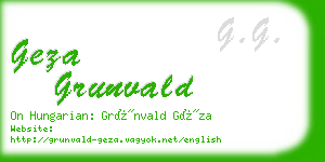geza grunvald business card